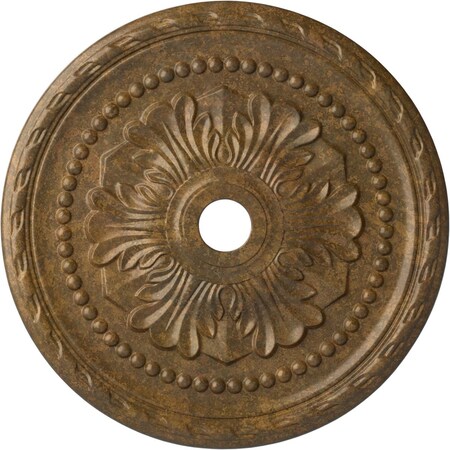 Ekena Millwork Palmetto Ceiling Medallion (Canopies up to 7 5/8"), 31 1/2"OD x 3 5/8"ID x 1 3/4"P, Rubbed Bronze CM31PMRZS
